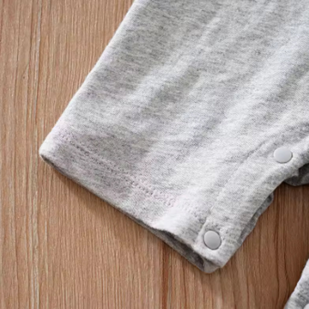 Baby Boy Classic Bow Tie Strap Long-sleeve Solid Jumpsuit