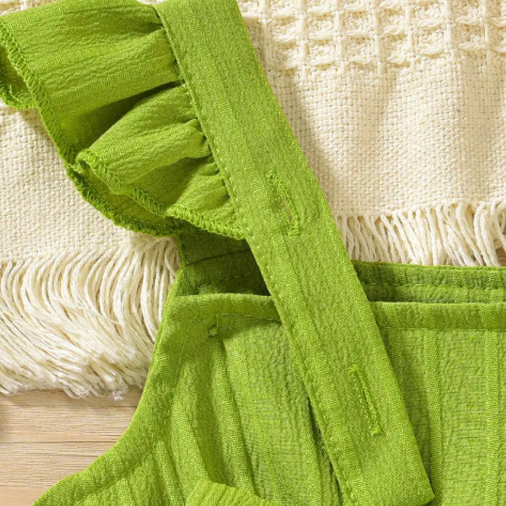 Baby Girl Floral Embellished Lace & Ruffled Short Sleeves Tail Romper with Headband Set