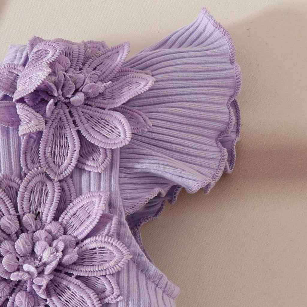 2pcs Baby Girls Elegant Lace Patchwork and Floral Embroidery Mesh Romper with Headband Set