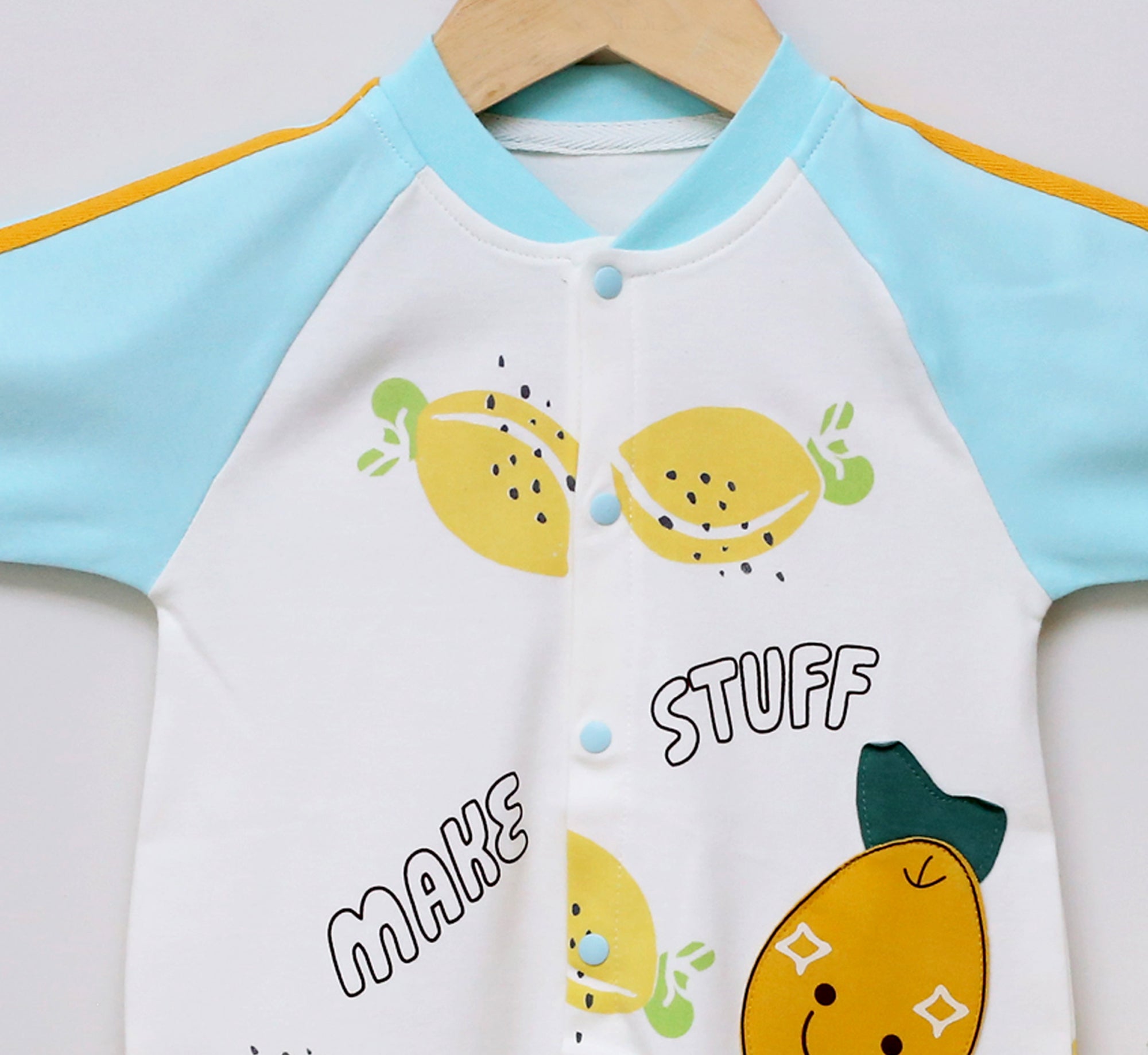 Baby Boy Long-sleeve Casual Lemon Print Jumpsuit
