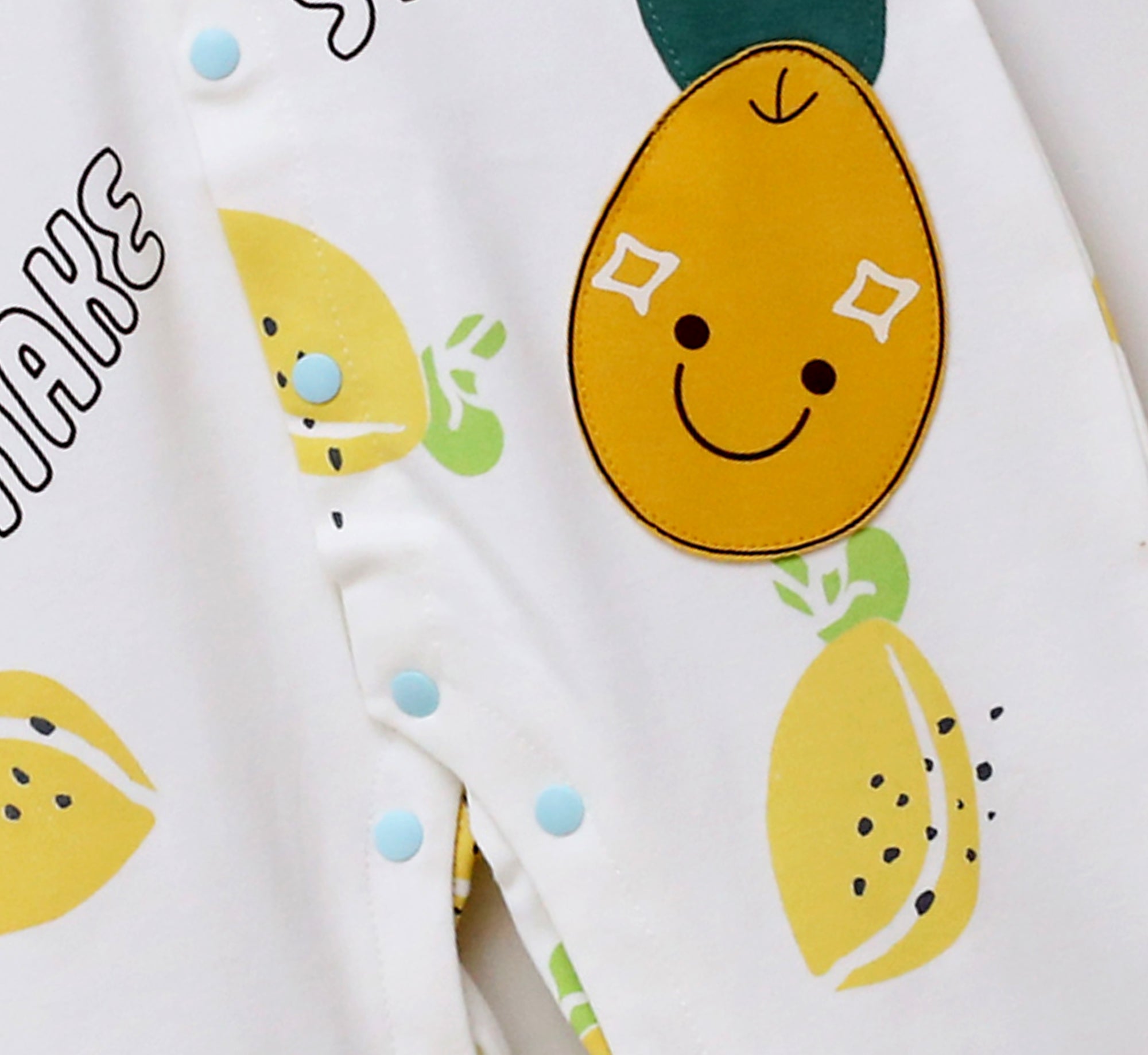 Baby Boy Long-sleeve Casual Lemon Print Jumpsuit