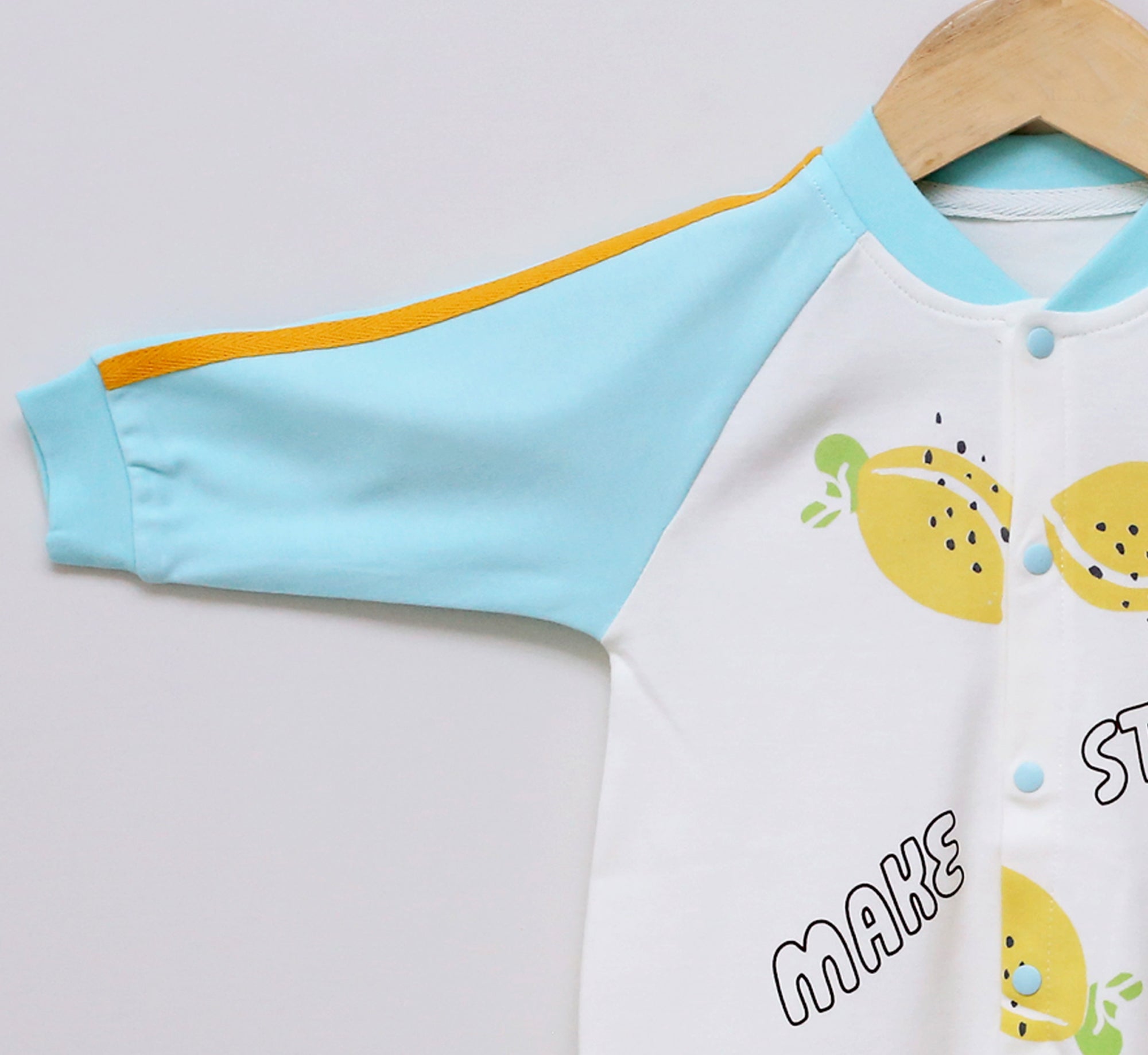 Baby Boy Long-sleeve Casual Lemon Print Jumpsuit