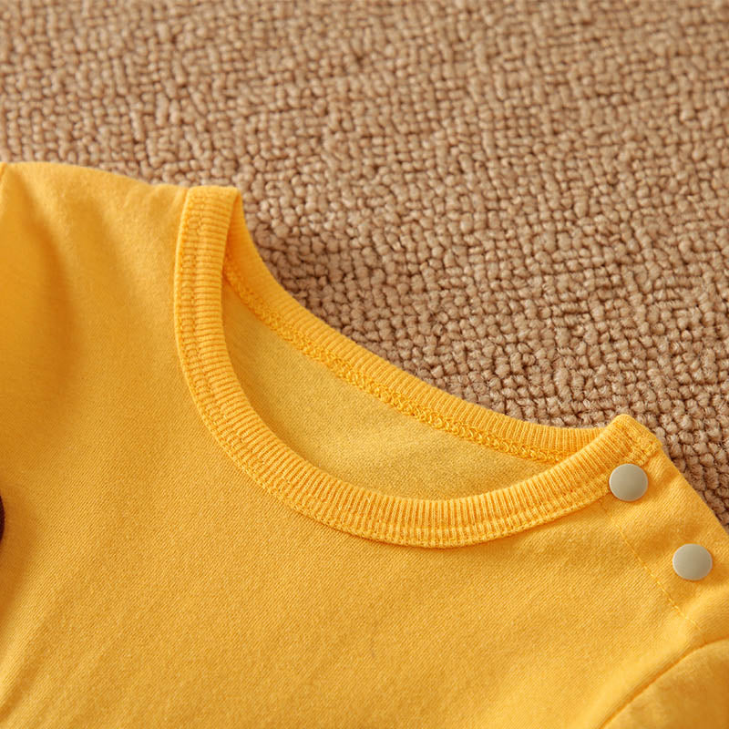 Baby Cartoon Animal 3D Ears Long-sleeve Bow Tie Romper