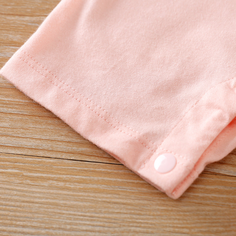 100% Cotton Baby Girl Cat Print Short-sleeve Romper