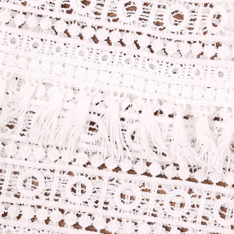 Baby Toddler Solid Lace Hollow Out Off Shoulder White Dress