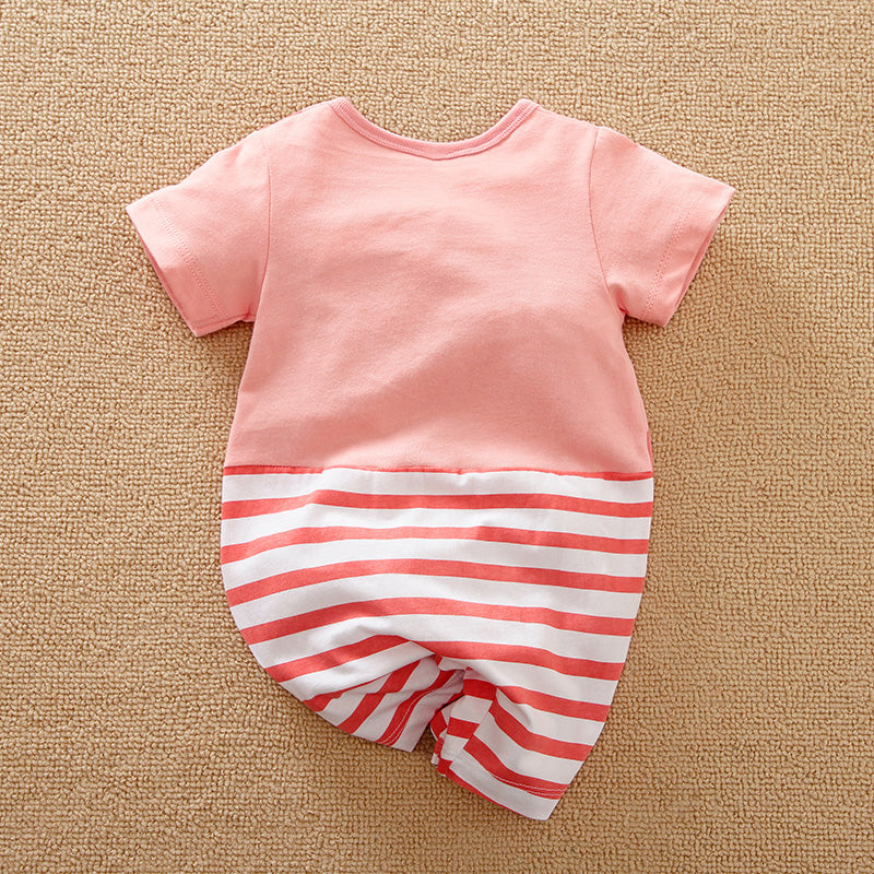 Baby Girl Crossbody Bag Design Short-sleeve Jumpsuit