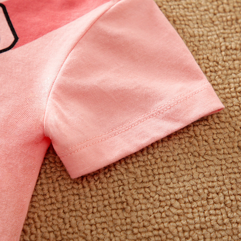 Baby Girl Crossbody Bag Design Short-sleeve Jumpsuit