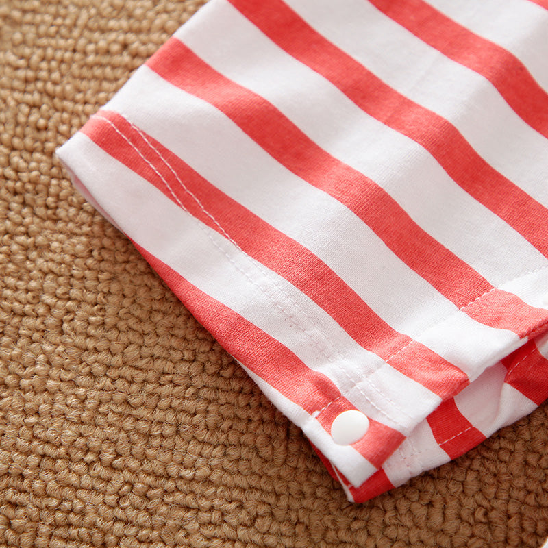 Baby Girl Crossbody Bag Design Short-sleeve Jumpsuit