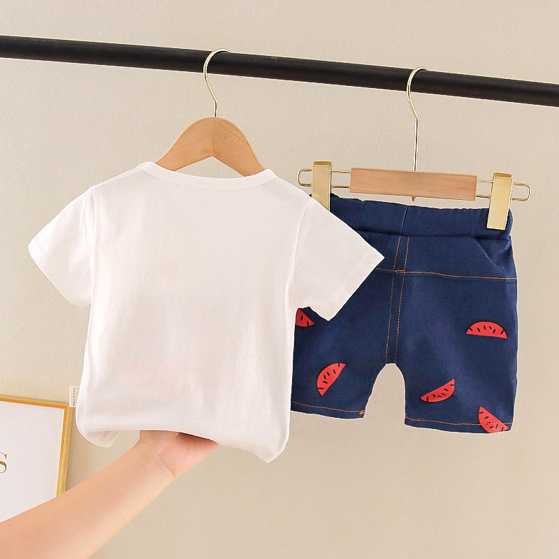 2-Piece Bear and Watermelon Print Baby Boy Set