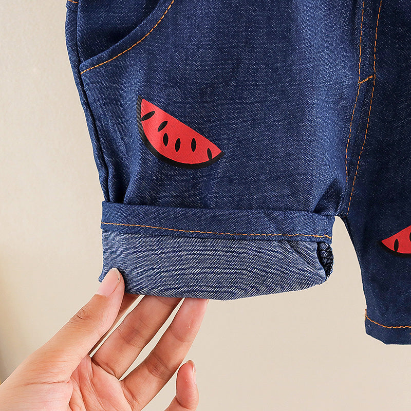 2-Piece Bear and Watermelon Print Baby Boy Set