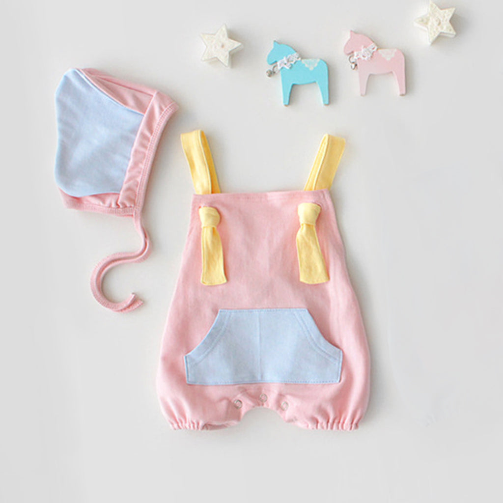 2pcs Baby Boy/Girl Elephant Style Cap With Strap Design Jumpsuit