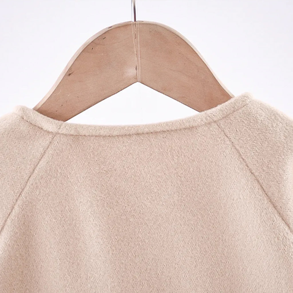 Toddler Girl Button Design Raglan Sleeve Solid Jacket Coat