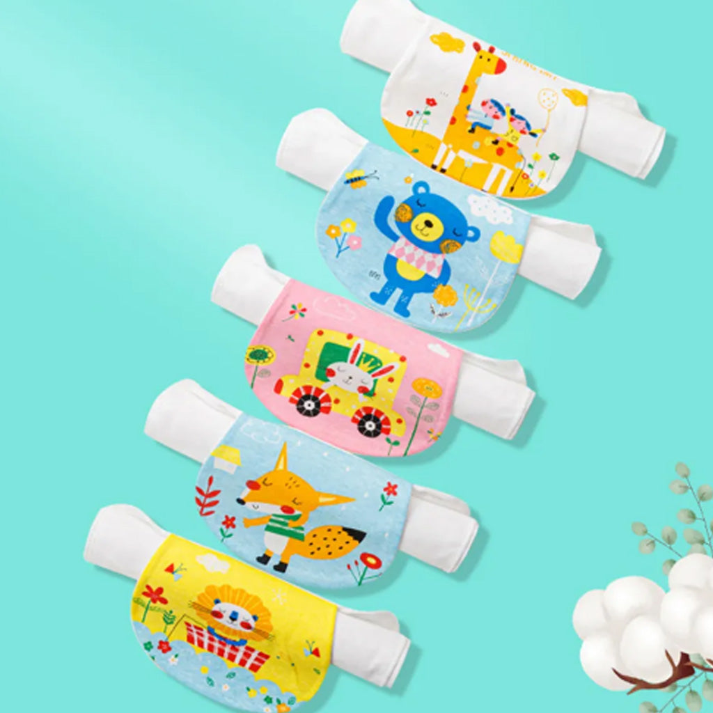 5 pack Baby Sweat absorbent Towel Gauze Sweat Pad Back Towel for Infant Toddler Newborn Kindergarten Baby Random Pattern