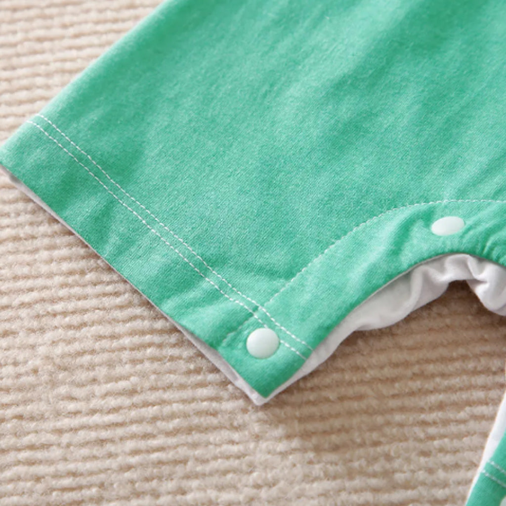 100% Cotton Baby Boy Cartoon Crocodile and Letter Print Sleeveless Tank Romper