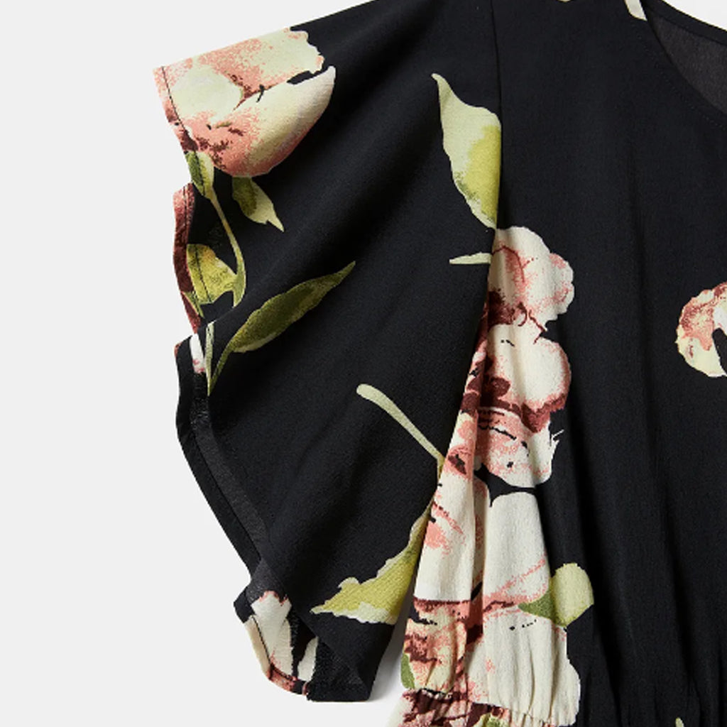 Floral Print Ruffle Sleeve Jumpsuits for Mommy and MeFloral Print Ruffle Sleeve Jumpsuits