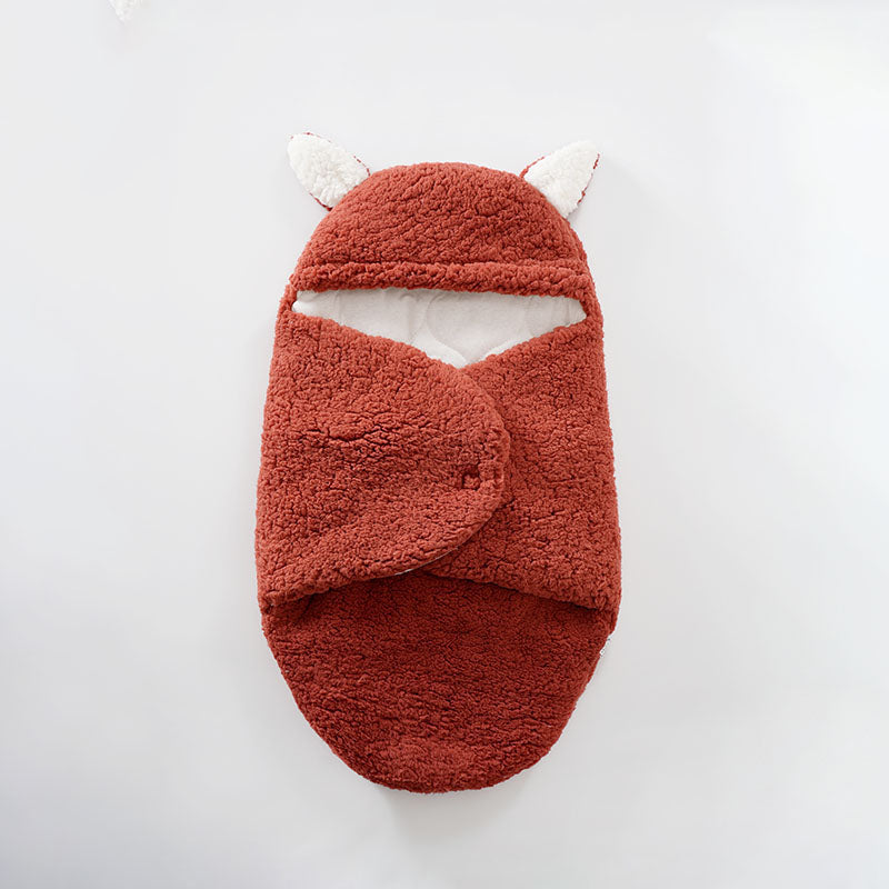Baby Blanket Swaddle Wrap Winter Cotton Plush Hooded Sleeping Bag