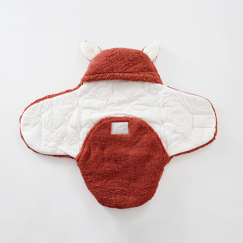 Baby Blanket Swaddle Wrap Winter Cotton Plush Hooded Sleeping Bag