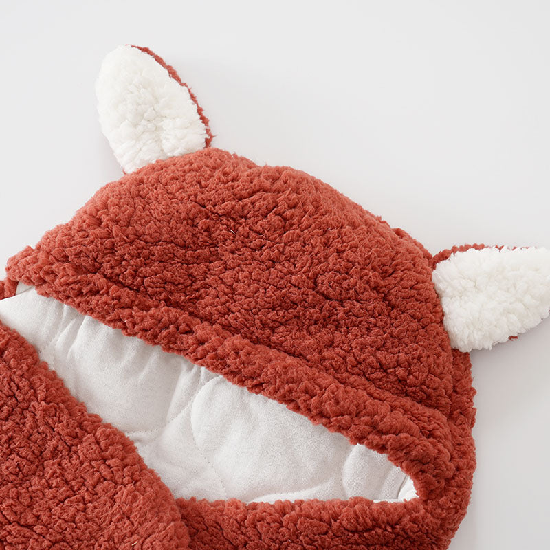 Baby Blanket Swaddle Wrap Winter Cotton Plush Hooded Sleeping Bag