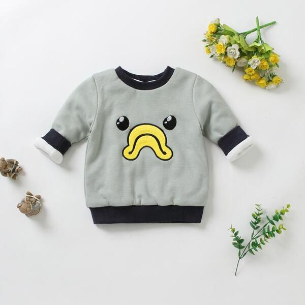 Baby Unisex Casual Animal & Duck Pullovers Cotton Warm Long-Sleeve Infant Outfit
